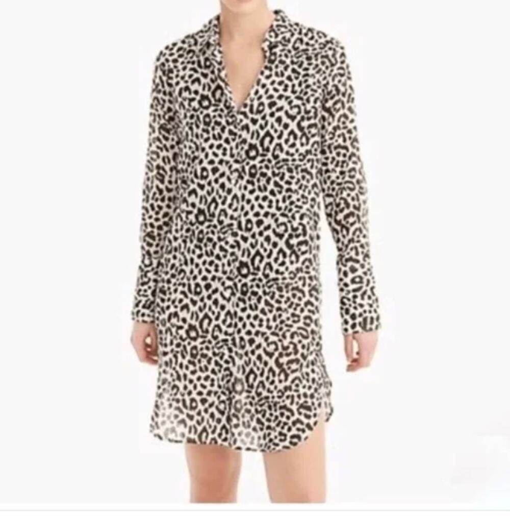 J.Crew Leopard Print Swim Cover-Up Dress Size Small Sheer NWT - Picture 1 of 12